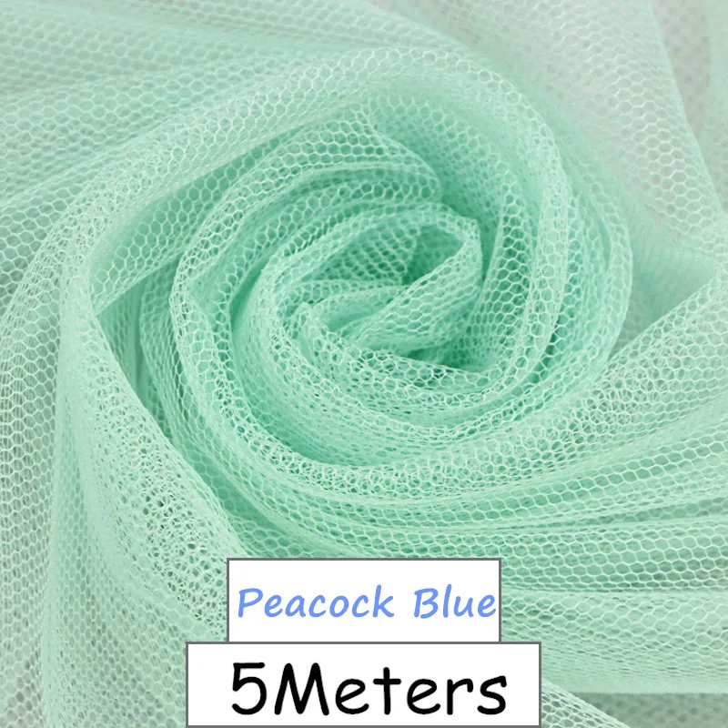 Peacock blue 5 метров мягкая экранная Пряжа Ткань Москитная Сетка Пряжа Ткань одежды Пряжа юбка ткань плотная - Цвет: Peacock blue