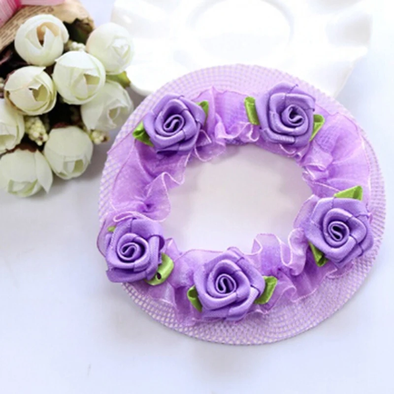 5 цветов в наличии Цветочная пучка сетка для волос девочек детская накидка Одежда