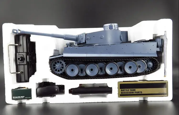 Радиоуправляемый 1:16 масштаб 2,4 ГГц немецкий боевой танк Tiger I RC боевой танк дым и звук(металлическая шестерня и треки
