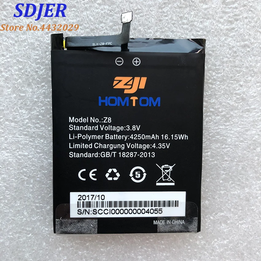 

100% Оригинальный ZOJI Z8 батарея замена 4250mAh части батареи для HOMTOM ZOJI Z8 5,0 дюймов MTK6750 смартфон