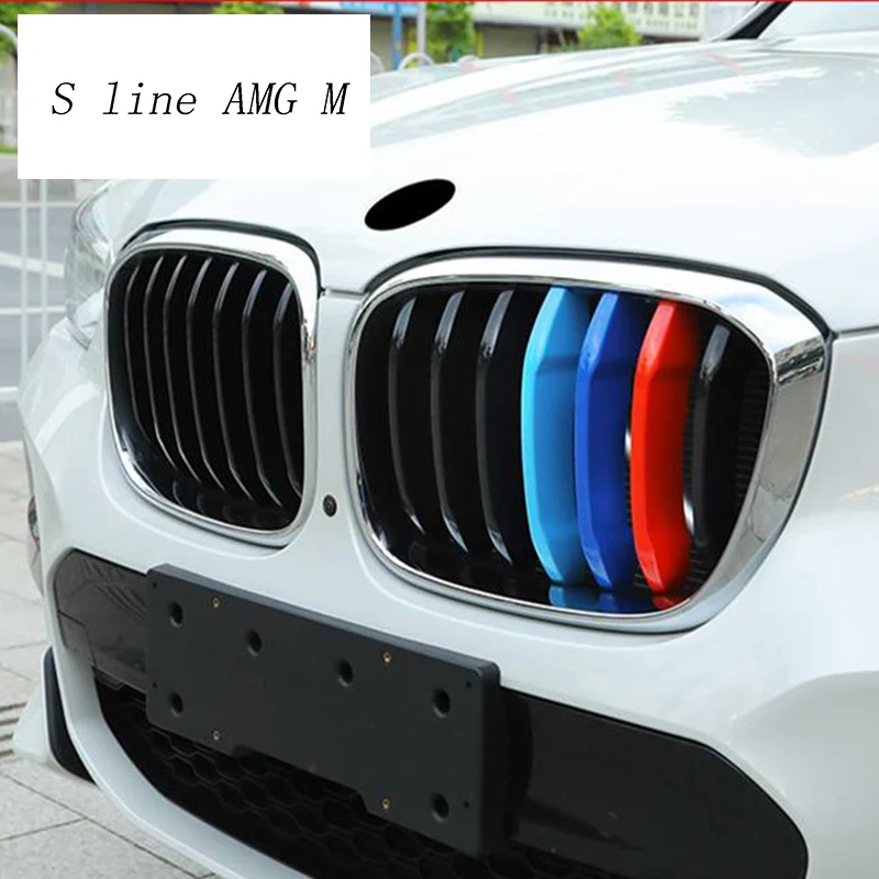 

На передний бампер для автомобильного стайлинга грили решетка Нижняя сетка украшения накладка наклейки для BMW X3 F25 G01 2013-2018 автомобильные ак...