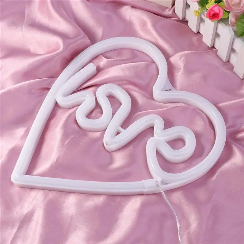 Светодиодный неоновый знак в форме любви USB на батарейках Ночной светильник, декоративная настольная лампа для дома, вечерние, для гостиной