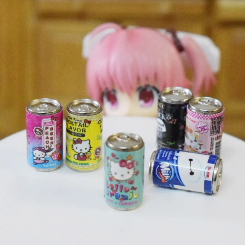 Симпатичные 6 шт./партия 1:6 весы миниатюрные hello kitty напитки миниатюрная кукольная кухня игрушки в виде угощений аксессуары