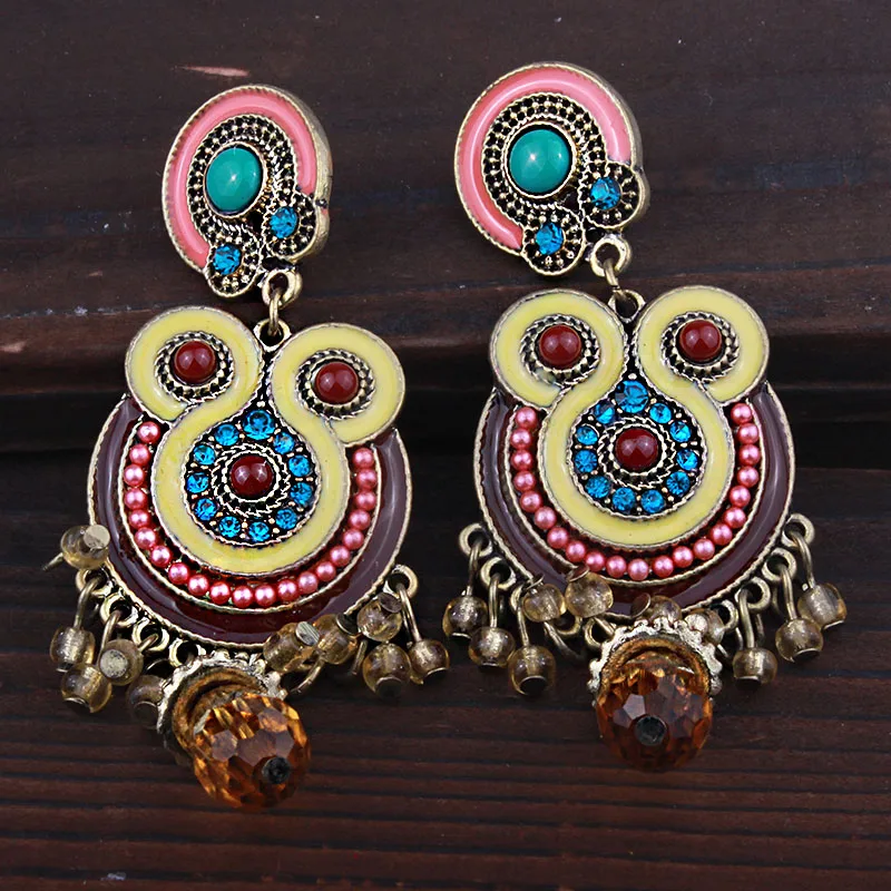 FARLENA Jewelry Винтаж Этническая Стиль Висячие серьги для женщин ручной работы из бисера серьги-кисточки в богемном стиле длинные
