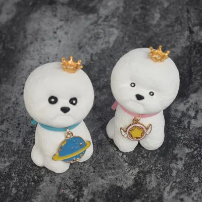 Милая Bichon Frise декоративная собака для автомобиля украшения интерьера приборной