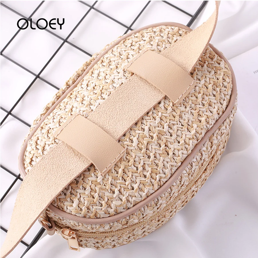 Мода sac banane Соломенная женская поясная сумка ремень женский ручной работы из ротанга овальные летние пляжные сумки для девушек нагрудная сумка дамская сумка для живота