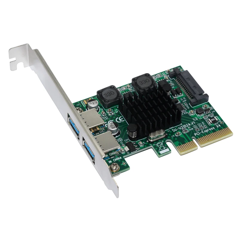 Суперскоростная PCI карта USB 3 1 2 порта 10 Гбит/с адаптер PCIE E 0 X4 ASMedia ASM3142 чипсет для