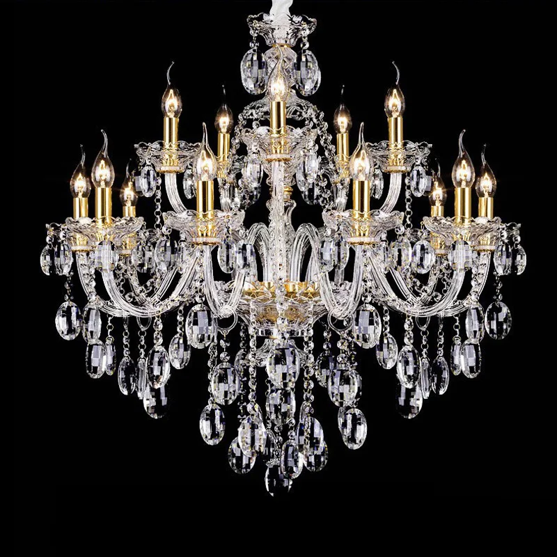 Потолочная хрустальная люстра K9 для гостиной большие светодиодные светильники 15