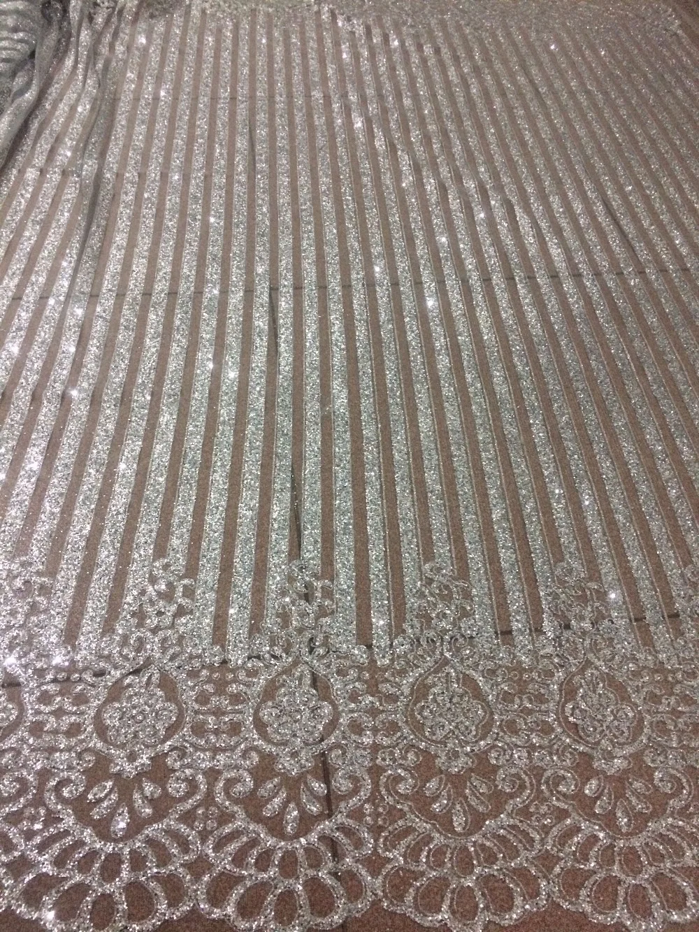 Серебристая блестящая африканская Тюлевая сетчатая кружевная ткань лучшее