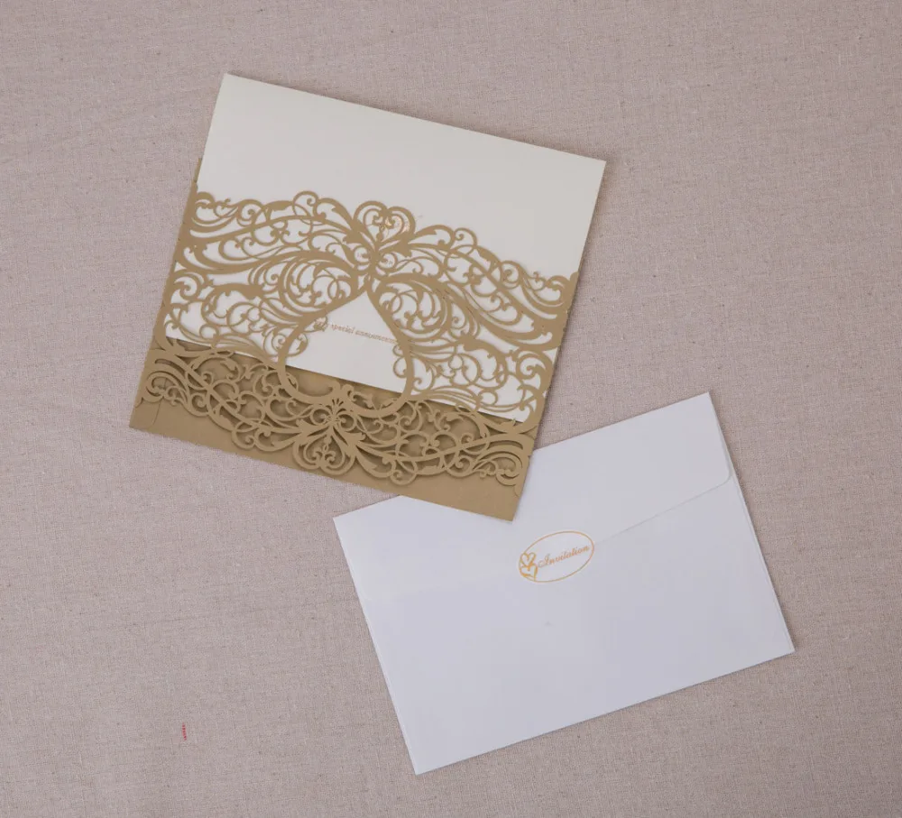 1 шт. свадебные пригласительные открытки с лазерной резкой|Открытки и