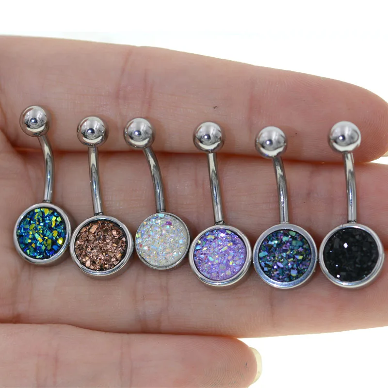 1 шт. поддельные опаловые пупковые серьги для пирсинга живота Золотые