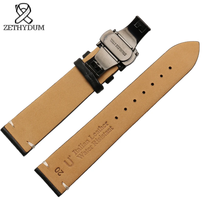 

Wholesale genuine leather watch strap 14 16 18 20 22 mm stitched leather wristwatches band latest charm watch accessories