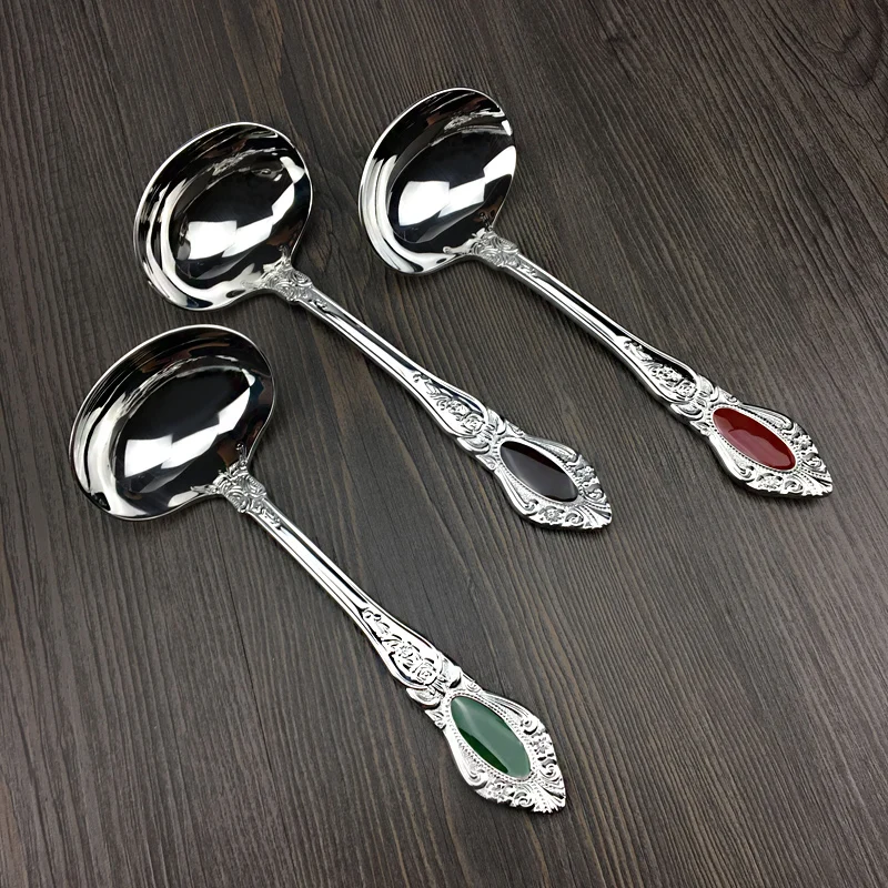 Большая ложка для супа большая сервировочная качественная нержавеющая сталь