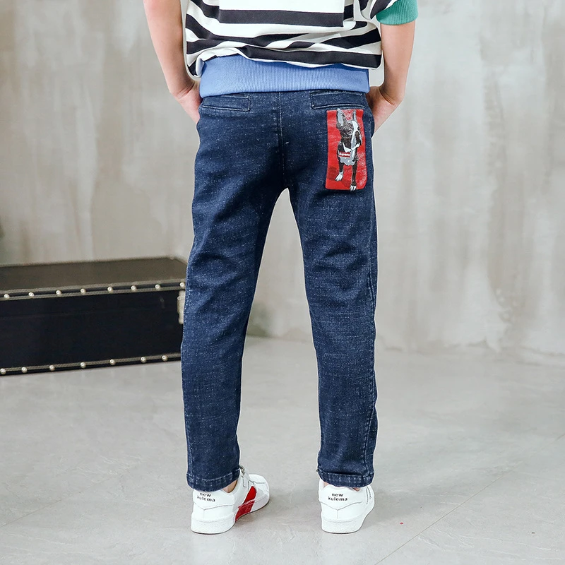 Новые стильные мягкие джинсы черного и синего цвета для мальчиков модные детские