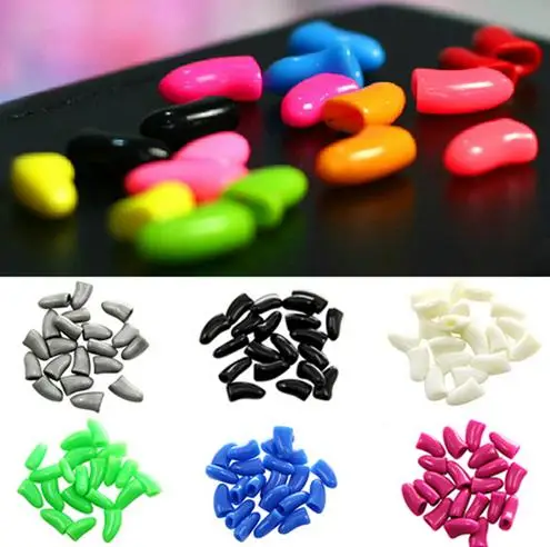 Hot Sale 20pcs/Lot Soft Dog Cat Pet Nail Caps Claw Control Paws off + 1 pcs Adhesive Glue Available safety Crystal Size XS S M L