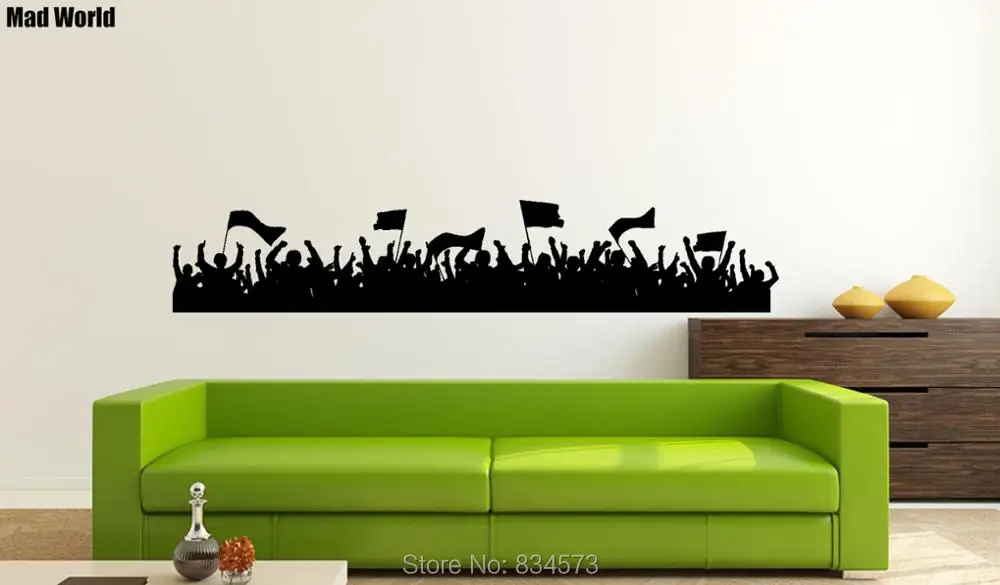

Mad World-Football Crowd Crowd of People Wall Art Sticker Wall Decals Home DIY Decoration Removable Room Decor Wall Stickers A02