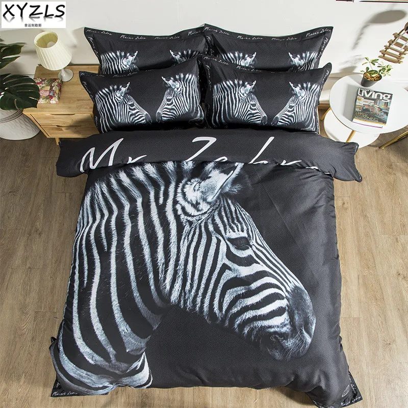 Комплект постельного белья XYZLS Zebra Queen хлопковый комплект черного пододеяльника с