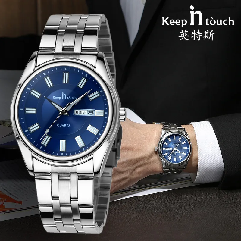 Люксовый бренд KEEP IN TOUCH мужские деловые Часы Montre из нержавеющей стали