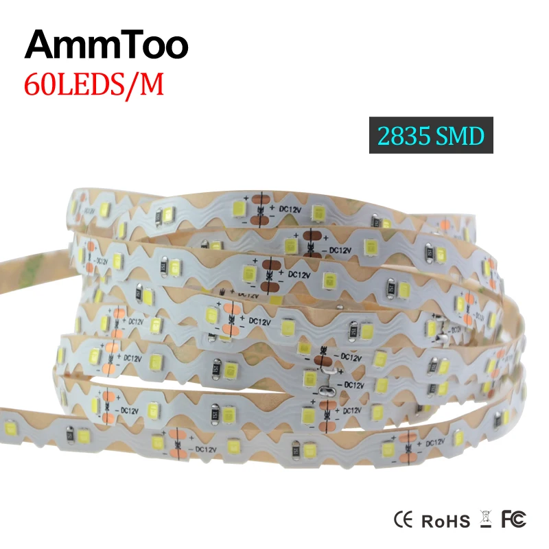 AmmToo SMD 2835 Светодиодная лента светильник 300 светодиодов 5 м случайная складка светодиодный ленточный светильник s DC 12 В не водонепроницаемый декоративный светильник ings для помещений