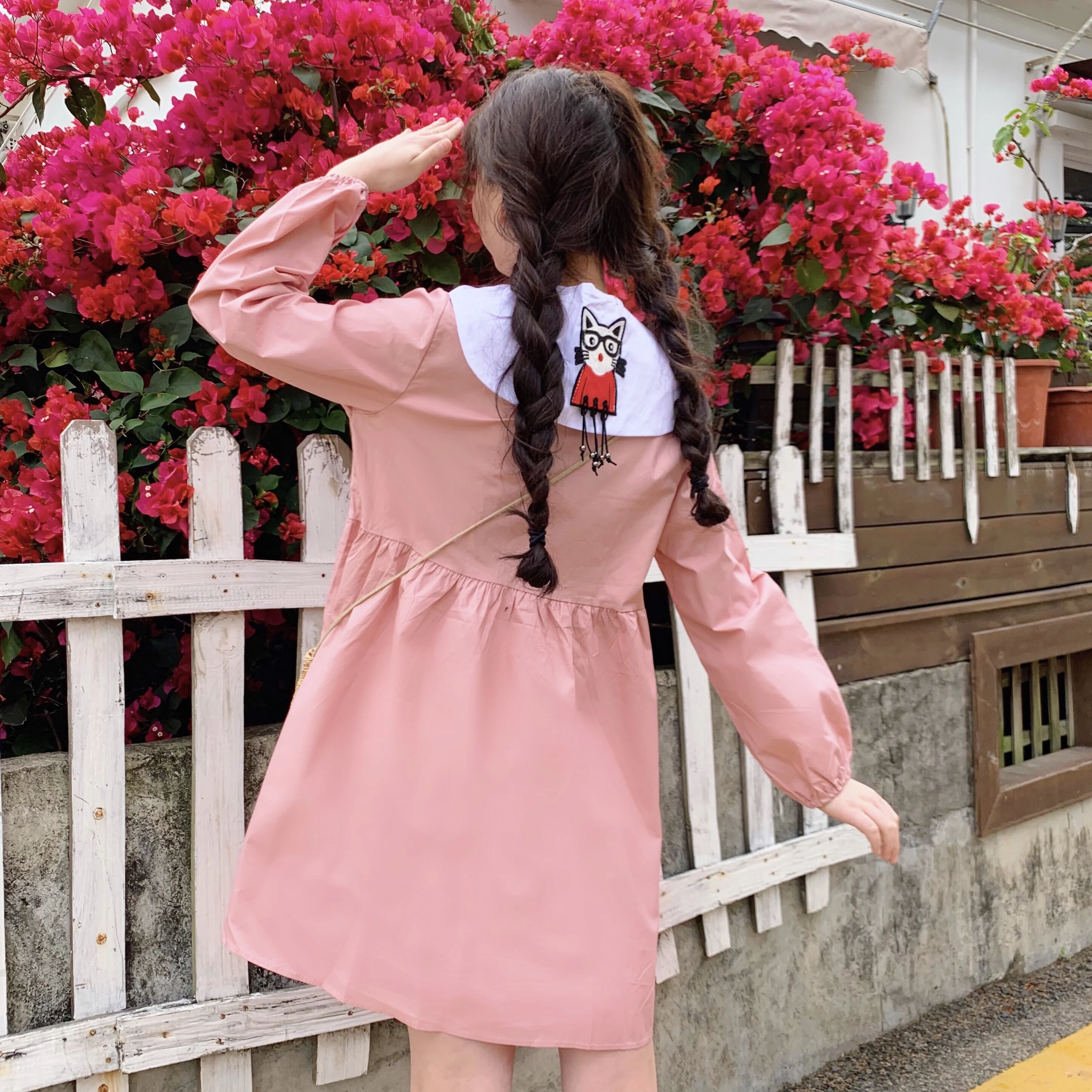 Платье трапециевидной формы для девочек-подростков свободное платье с бантом и