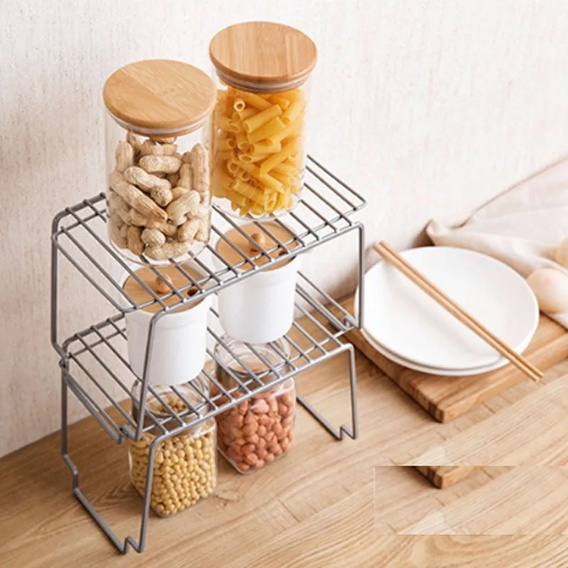 Кованая железная стойка для хранения кухонные штабелируемые стеллажи приправа