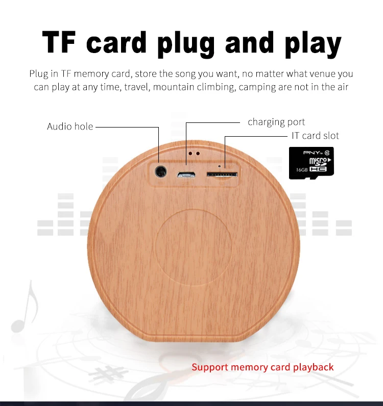 Под Дерево Беспроводной Bluetooth Динамик Портативный мини сабвуфер аудио подарок