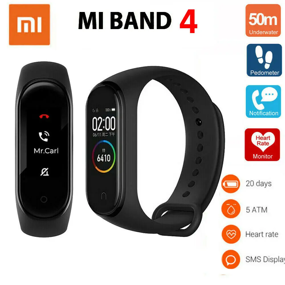Глобальная версия Xiaomi Mi Band 4 смарт-браслет с цветным AMOLED экраном и 5 атм