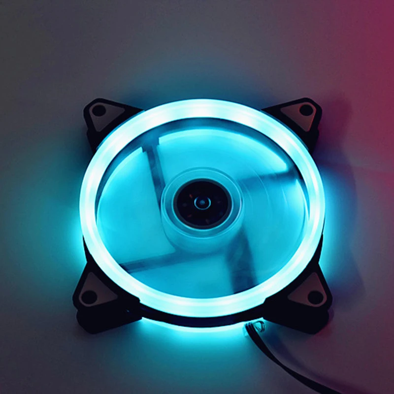 Синий Кулер для компьютера, вентилятор rgb 120 мм, чехол для ПК с вентилятором, чехол с бликами, красный, синий, зеленый, белый, кулер, вентиляторы, регулируемый вентилятор охлаждения компьютера - Цвет лезвия: Синий
