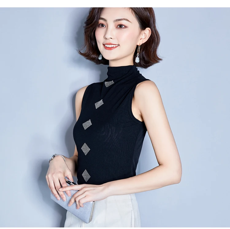 Fashion summer women t shirt 2019 ladies tops Sleeveless top for clothing plus size black | Женская одежда