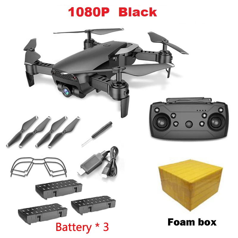 1080MP Black 3B FB Teeggi M69G FPV Радиоуправляемый Дрон 4K с 1080P широкоугольной WiFi HD камерой складной Радиоуправляемый мини-Квадрокоптер Вертолет VS VISUO XS809HW E58 M69 - Цвет: 1080MP Black 3B FB