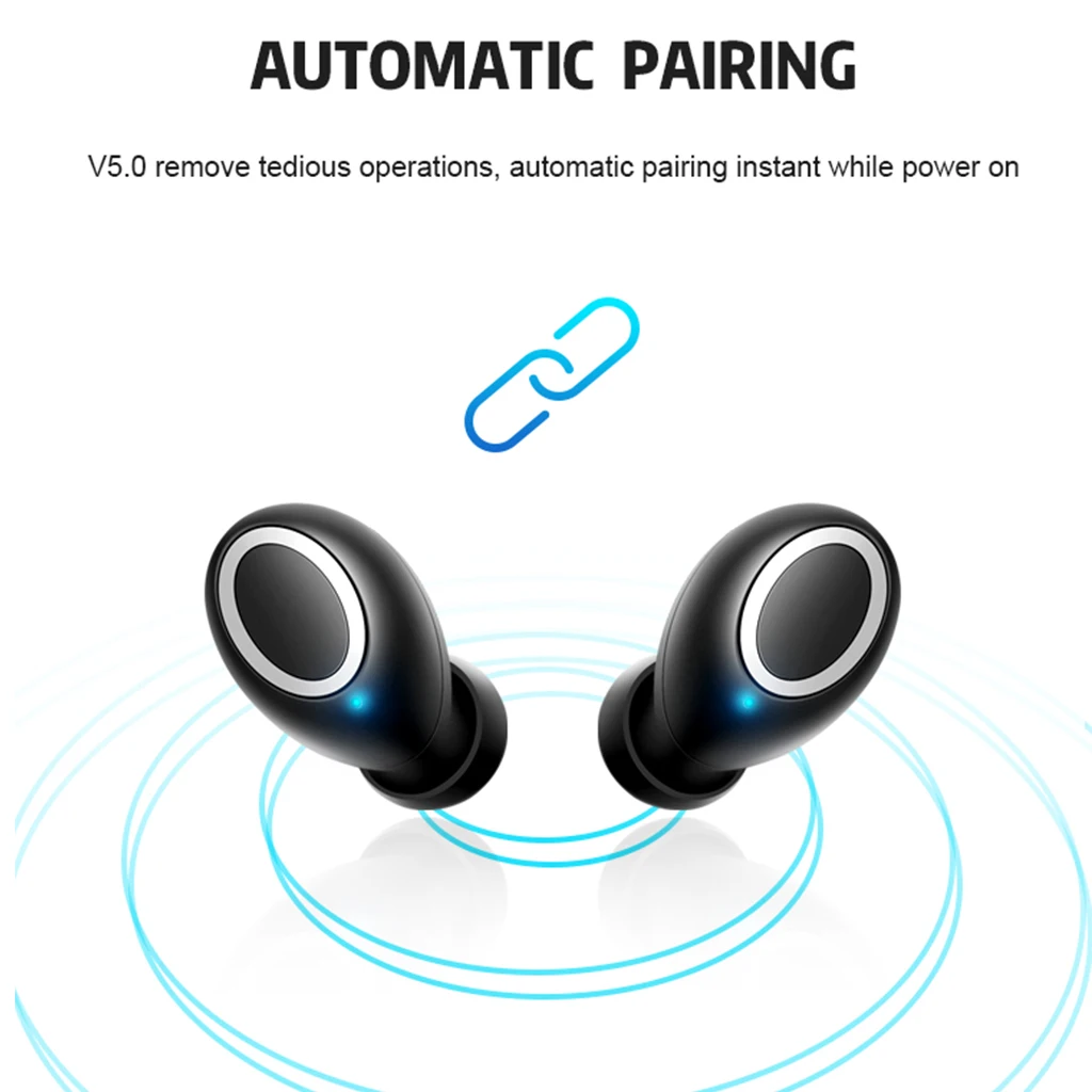 TWS Mini Dual V5.0 Bluetooth наушники настоящие беспроводные гарнитуры 3D стерео звук наушники двойной микрофон с зарядным устройством