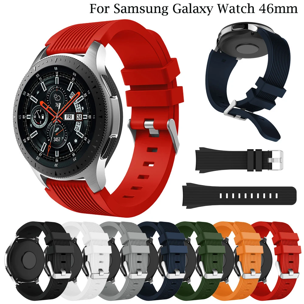 Ремешок резиновый для Samsung Gear S3 Frontier/Classic силиконовый браслет Galaxy Watch 46 мм 22