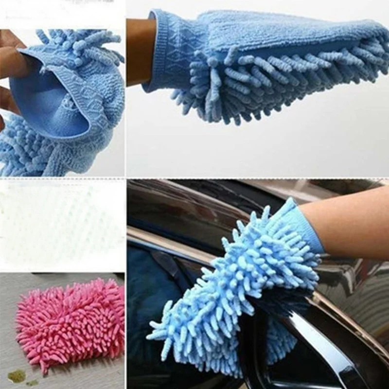 1 шт. супер варежки из микрофибры Мойки автомобиля моющие перчатки мойки
