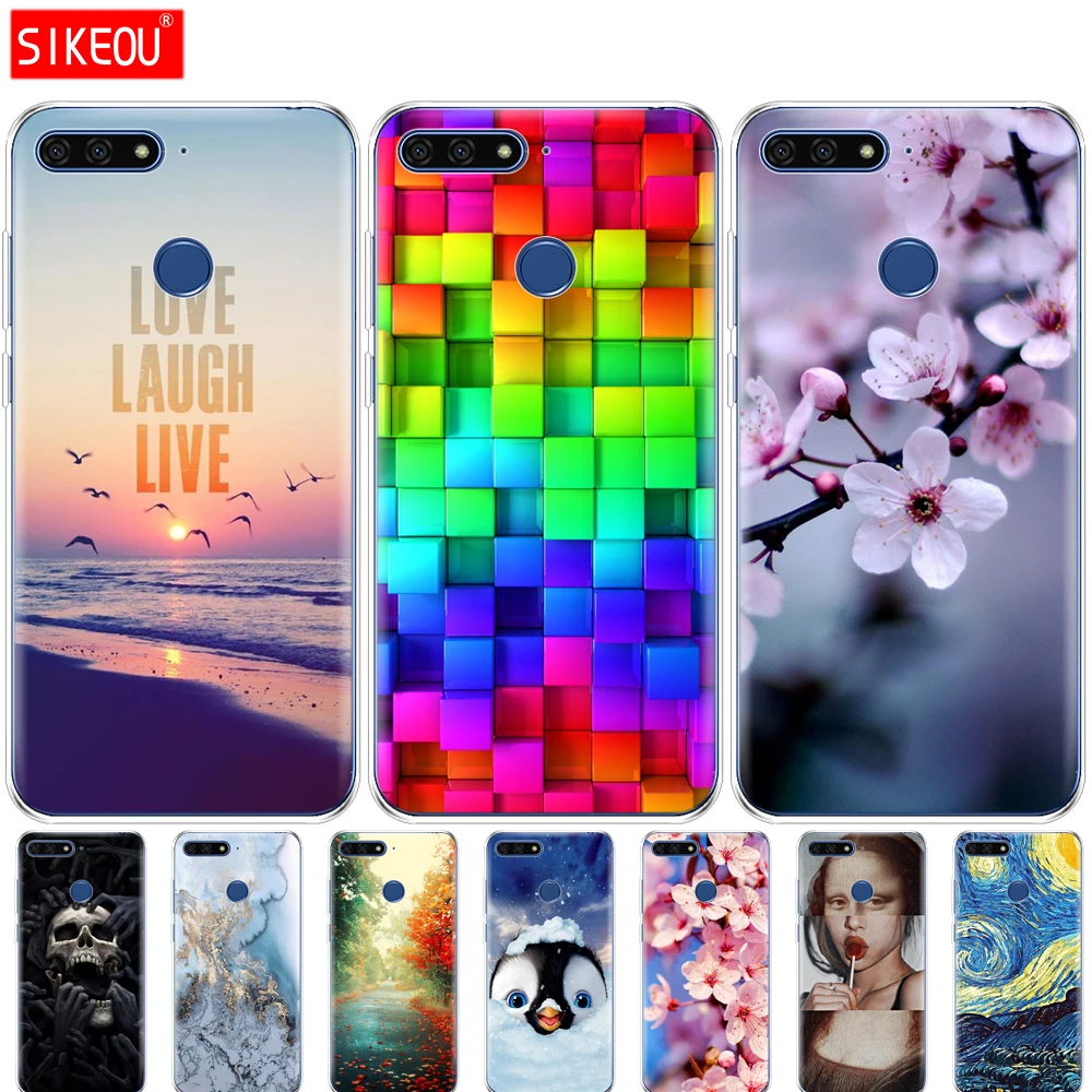 Силиконовый чехол для Huawei Honor 7C, 5,7 дюйма, чехол, мягкий ТПУ, милый чехол, защитный чехол для телефона Huawei honor 7c Aum-L41