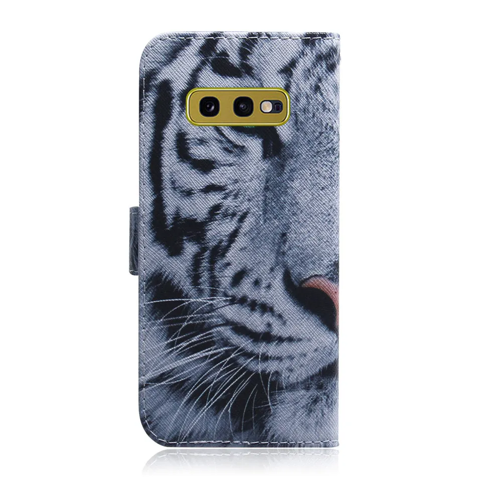 Животный принт чехол для Samsung Galaxy A7 S10E S10 M10 M20 M30 A10 A20E A30 A40 A50 A60 A70 бумажник с отделением для карт карман чехол P26F