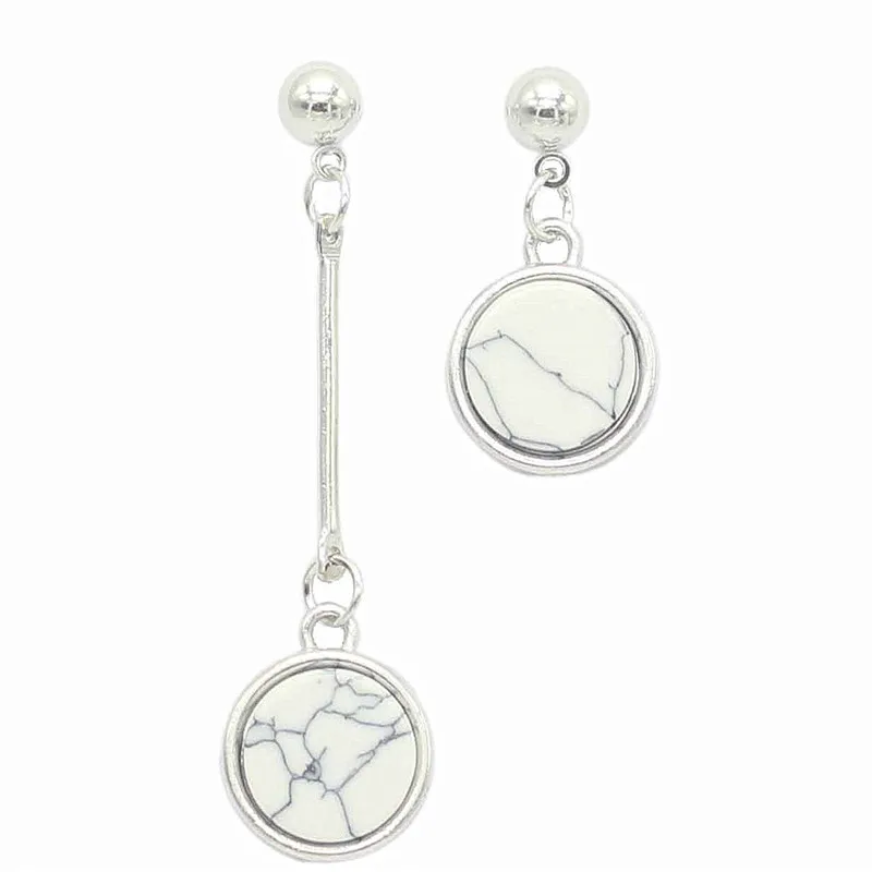 Европа Модные украшения нерегулярные круглые камни длинные Серьги для Для