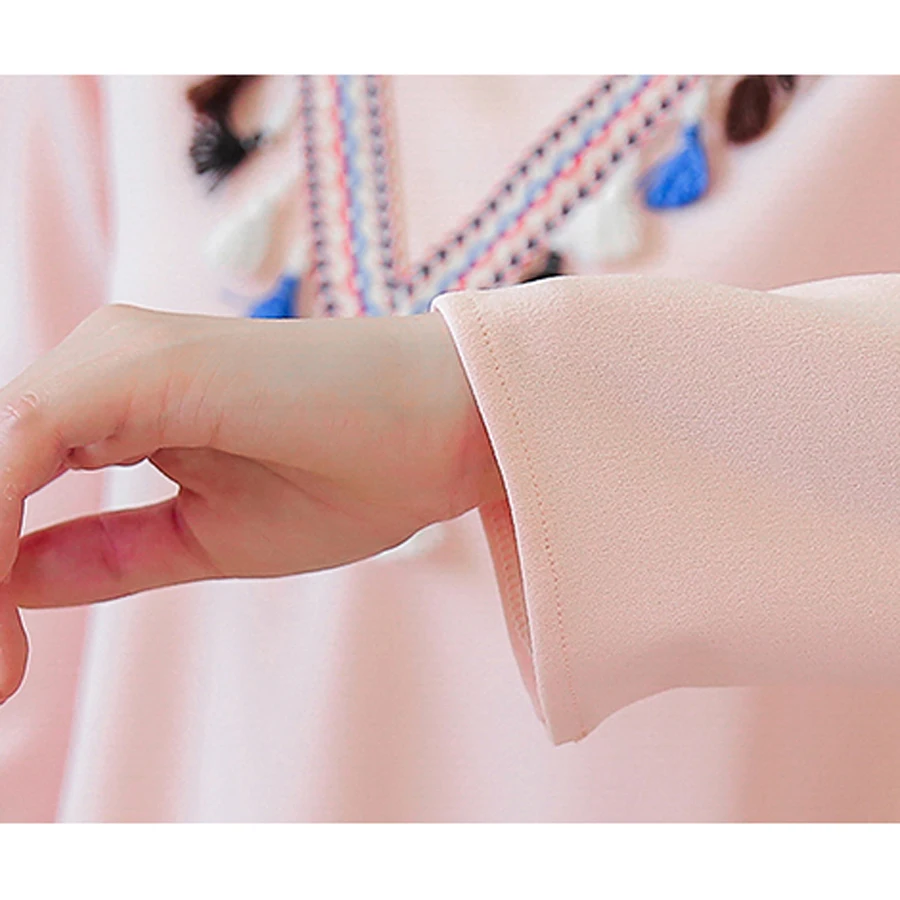 Korean Autumn Pure Colors Pregnant Clothing Elegant Comfortable Long Sleeve Dress Clothes Maternity Evening Dresses Pink HMA185 | Мать и