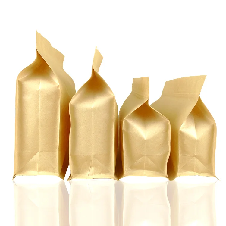 Пакеты из крафт-бумаги с боковой ластовицей плоским дном и застежкой-молнией для