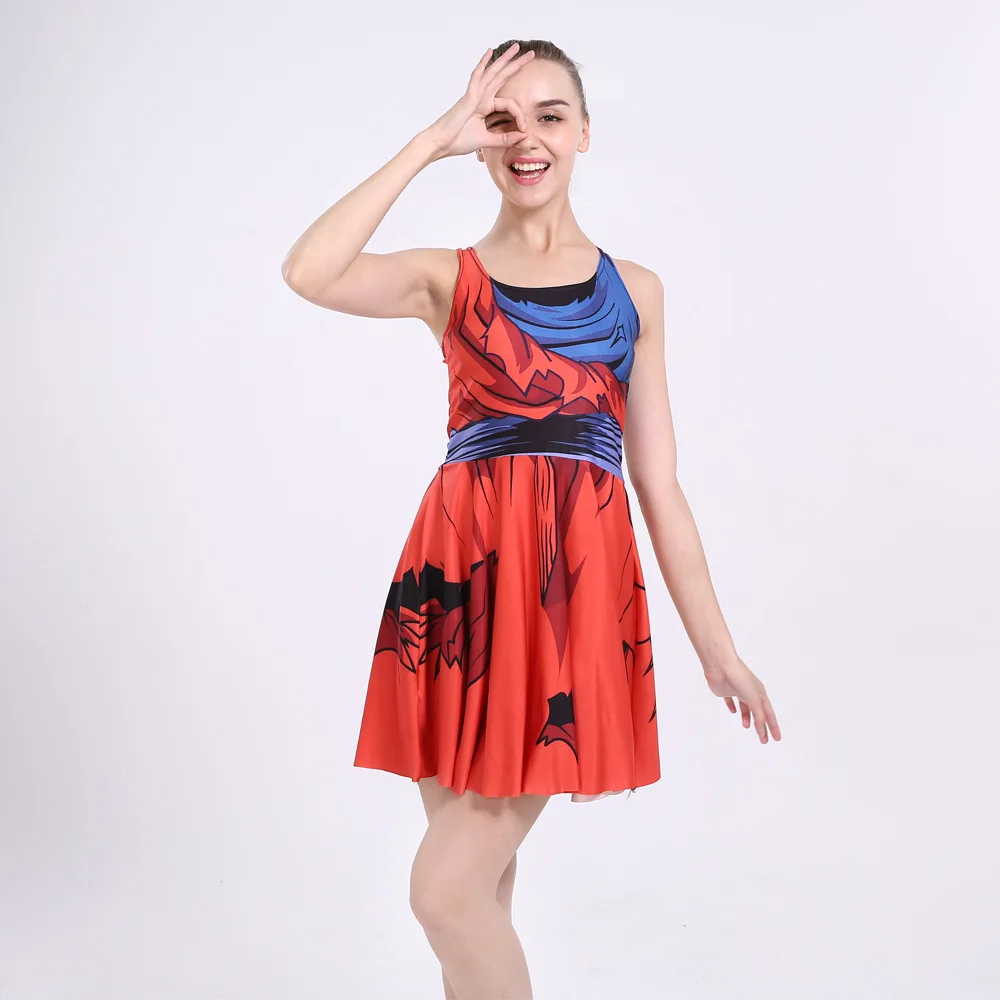 Горячее предложение Для женщин платье без рукавов с О образным вырезом коротким