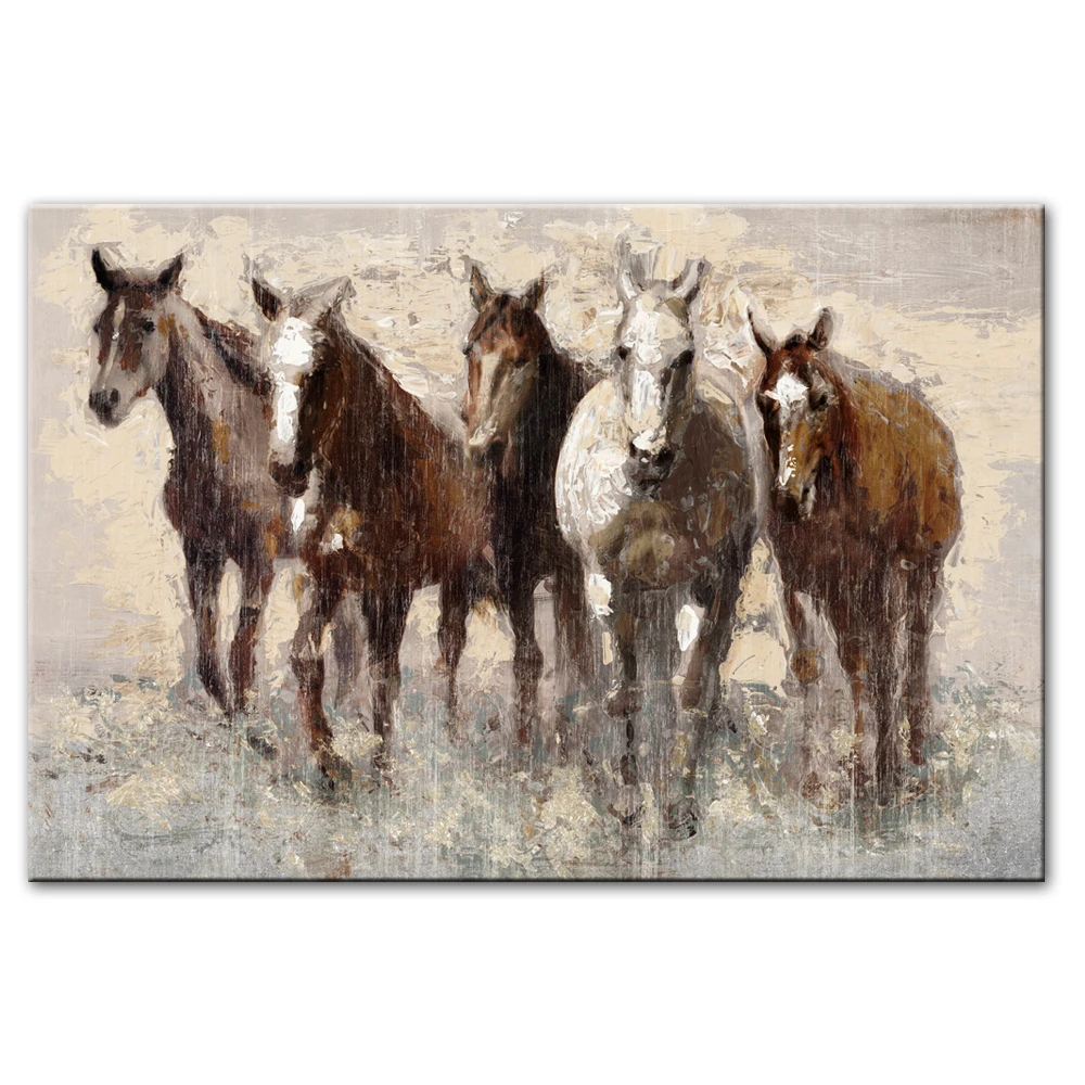 Abstract Horses Canvas Paintings On The Wall Art Prints Posters And Animals Pictures For Living Room Cuadros | Дом и сад
