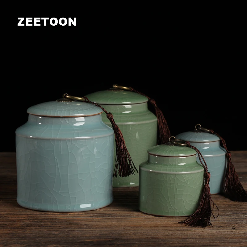 Longquan Celadon чайные банки, портативная дорожная чайная канистра, чайный набор, чайный набор, кухонная банка для специй, хранение конфет, винтажный домашний декор