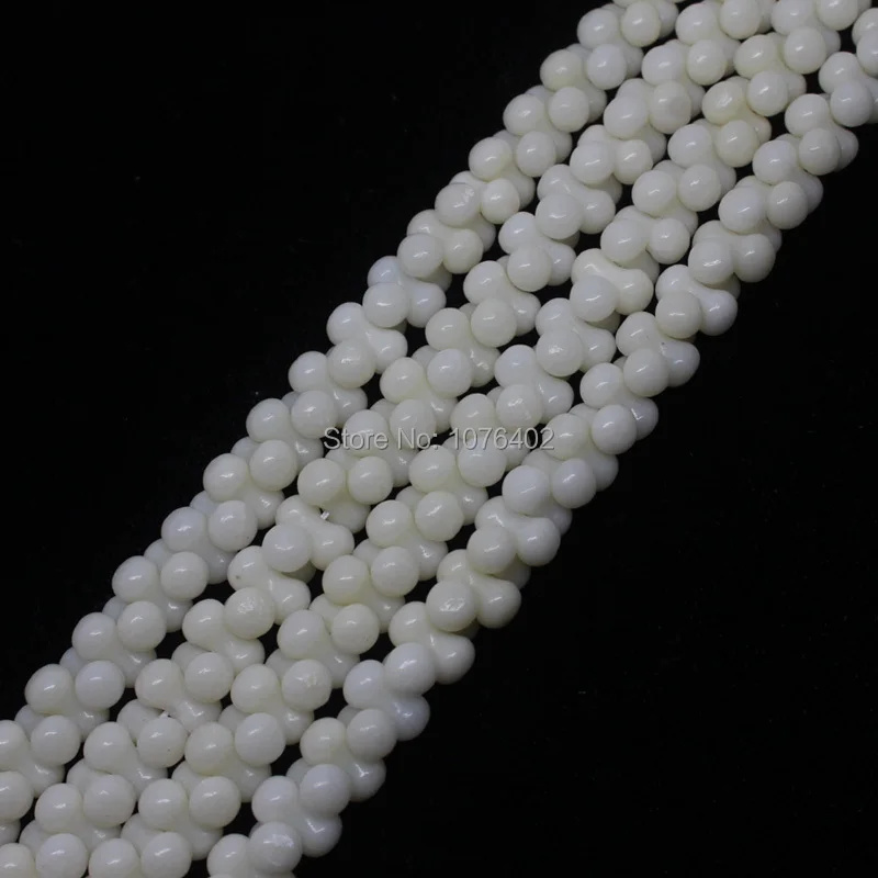 

Mini. order is $7!5x9mm Beautiful White Coral Bone Shape barbell Loose Beads 15"