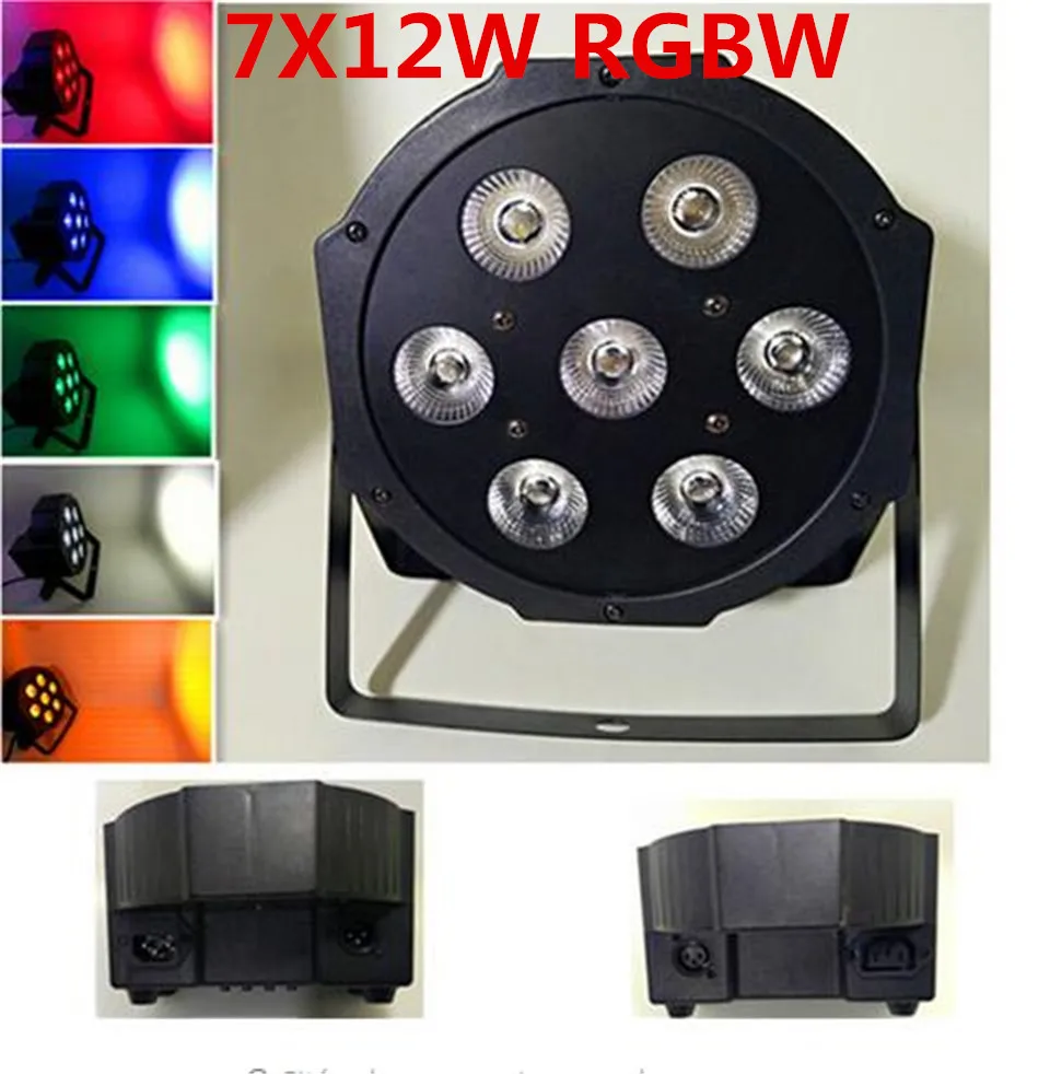CREE RGBW 7x12 Вт светодиодный Plat SlimPar Quad Lumiere 4в1 светодиодный DJ Lavage Lumiere De La Scene dmx lumiere lampe 4/8 channes