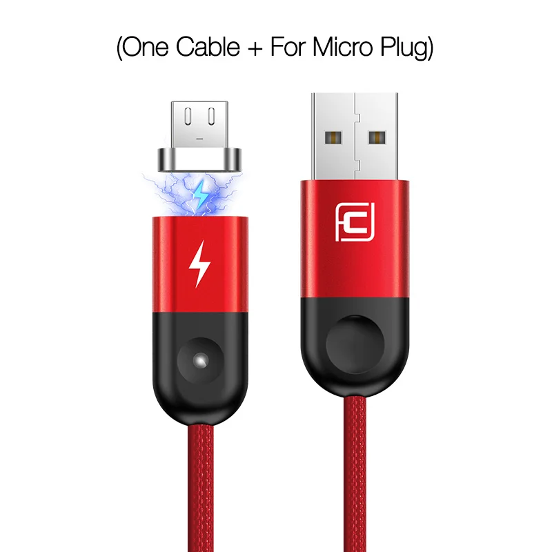Red for Micro Cafele 1 м светодиодный магнитный USB кабель для iPhone Xs Max X 8 7 6 usb type-C кабель Micro USB кабель для samsung Xiaomi huawei USB-C - Цвет: Red for Micro