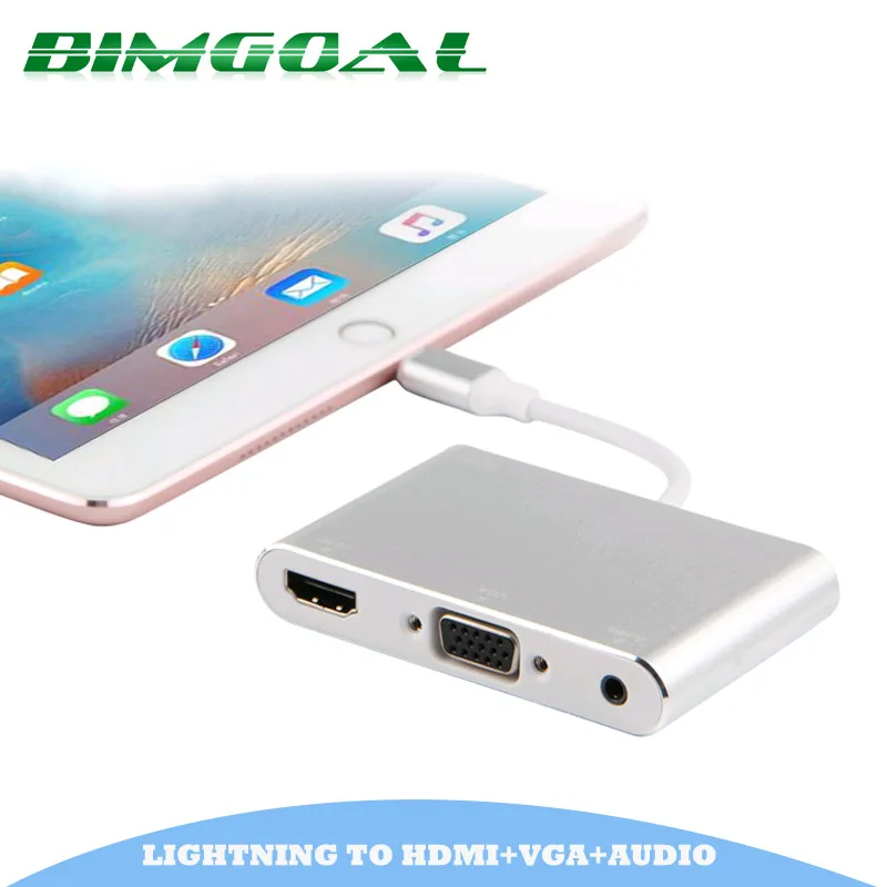 Новинка 2017 серебристый алюминиевый сплав светильник ning на hdmi vga аудио адаптер для