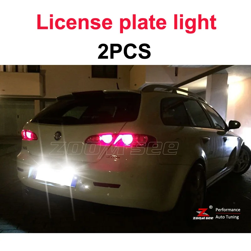 License plate light Идеальный Canbus Белый Обратный резервная лампа+ парковка Город+ номерной знак для Alfa Romeo 159 светодиодный внешний светильник комплект(2005-2012 - Испускаемый цвет: License plate light