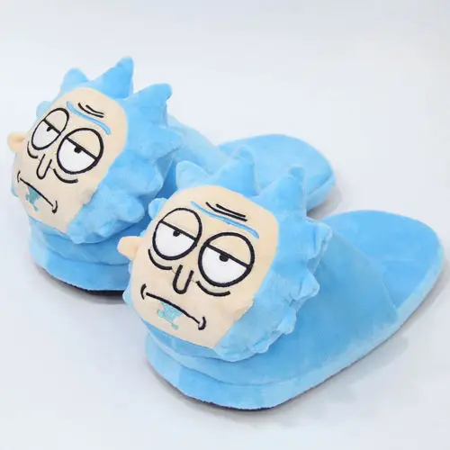 Rick and Mori MEESEEKS/Хлопковые плюшевые тапочки Теплая обувь для косплея с героями