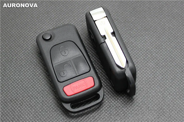 Auronnova Сменный складной ключ для MERCEDES BENZ C E S ML W140 2+ 1 кнопки Uncut латунный клинок чехол для дистанционного ключа от машины