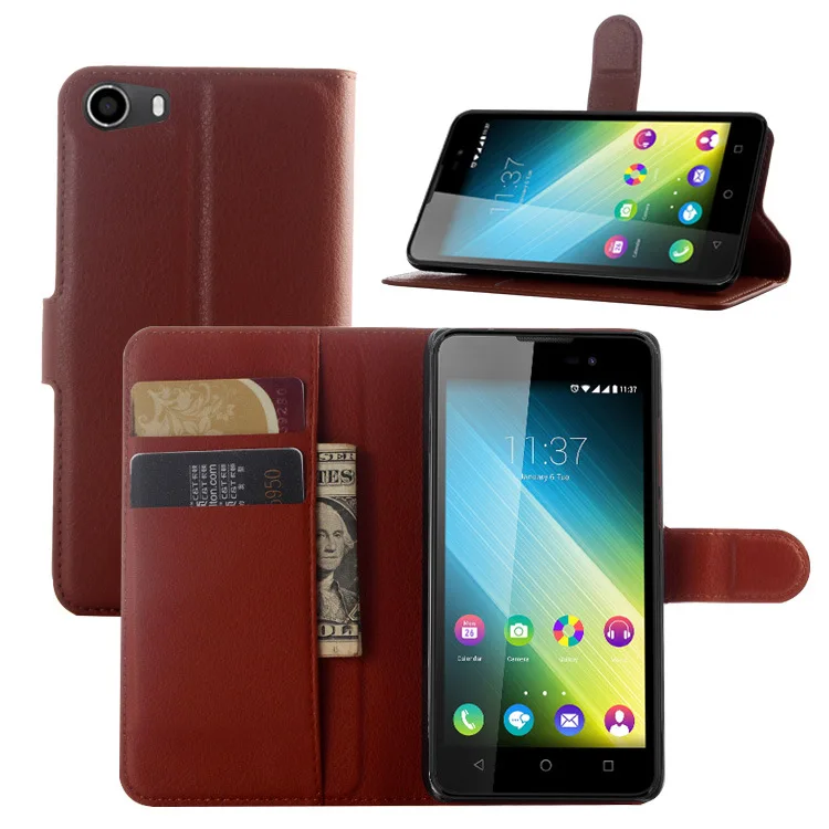 Модный чехол книжка из искусственной кожи с зернистой текстурой для Wiko Lenny 2
