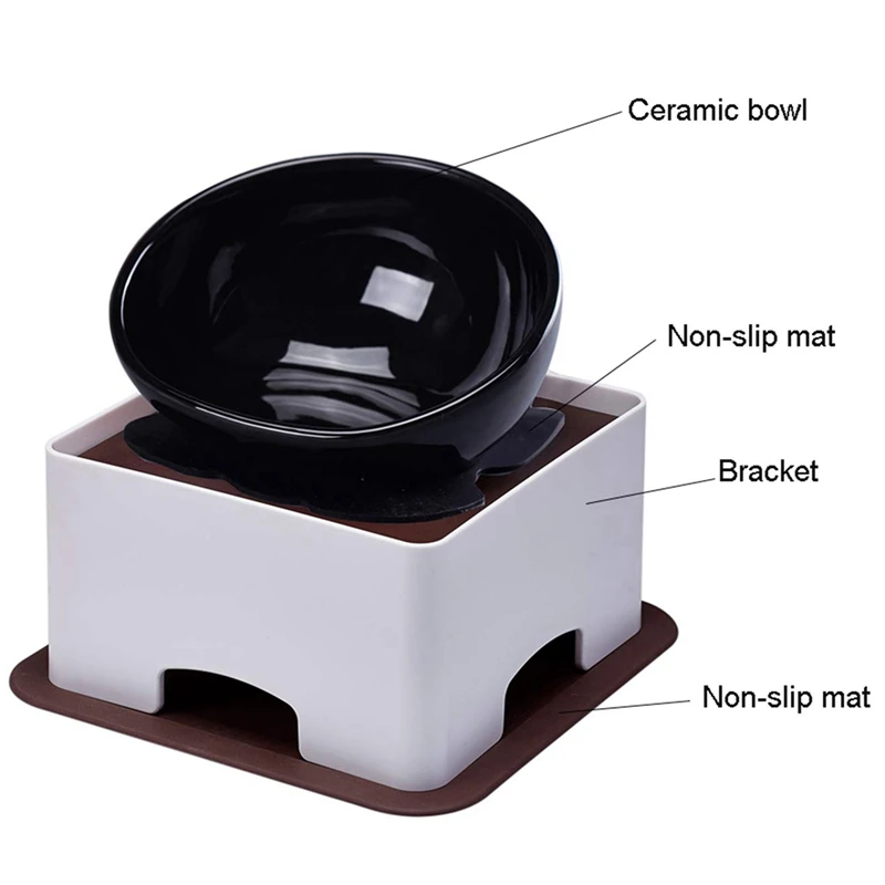 Керамика одна еда чаша для кормления набор плоских собак/кошек двойной